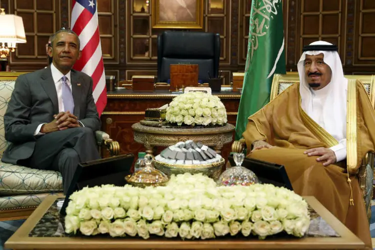 
	Obama e rei Salman: as decis&otilde;es do governo Obama, sobre a S&iacute;ria e o acordo com o Ir&atilde;, foram rejeitadas pelas monarquias sunitas
 (Kevin Lamarque / Reuters)