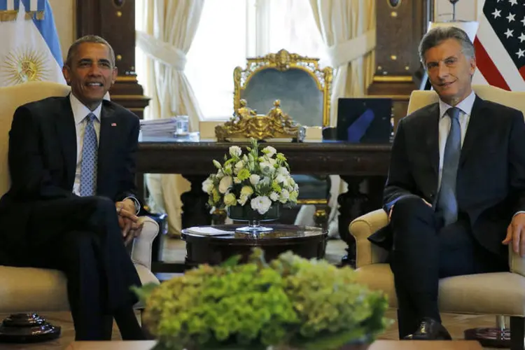
	Obama e Macri: &quot;Acho que a Argentina &eacute; um bom exemplo de uma mudan&ccedil;a que ocorreu nas rela&ccedil;&otilde;es dos Estados Unidos com outros governos&quot;
 (Carlos Barria / Reuters)