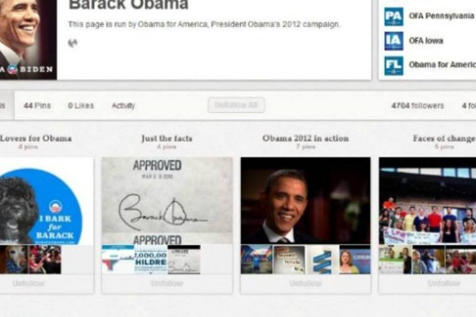 Barack Obama cria conta no Pinterest