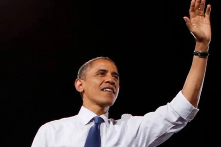 
	Barack Obama em campanha na cidade de Los Angeles, Nevada
 (Kevin Lamarque/Reuters)