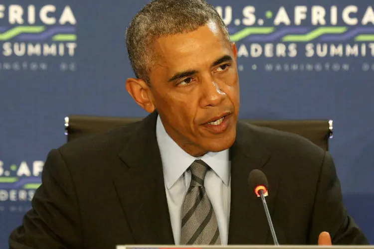 O presidente americano, Barack Obama, discursa em cúpula africana em Washington (Larry Downing/Reuters)