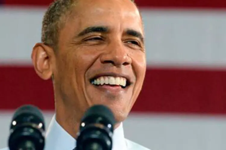 
	Barack Obama: presidente rebateu cr&iacute;ticas at&eacute; sobre selfie que fez na Casa Branca com bom humor em evento de Washington
 (JEWEL SAMAD/AFP)