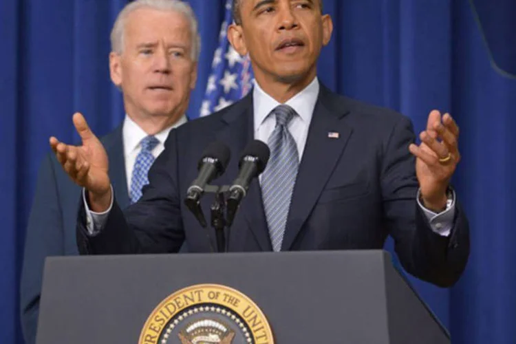 
	Barack Obama: presidente defendeu a proibi&ccedil;&atilde;o da venda de fuzis de assalto e de carregadores de alta capacidade
 (AFP/ Mandel Ngan)