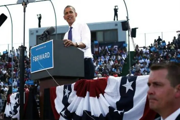 Obama em campanha: o candidato inicia o fim de semana com as pesquisas mostrando que está com uma diferença pequena em relação a Romney nacionalmente (Getty Images)