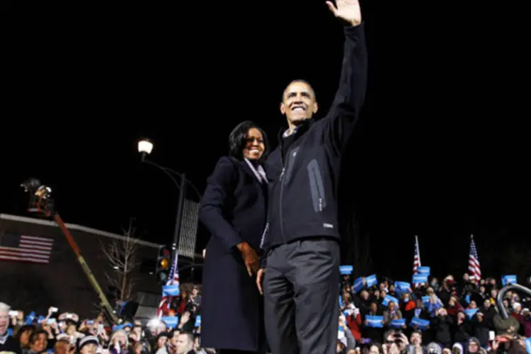 
	&nbsp;

	Obama em Des Moines: voz fraquejou e enxugou l&aacute;grimas dos olhos ao refletir sobre aqueles que o ajudaram em sua campanha
 (Jason Reed/Reuters)
