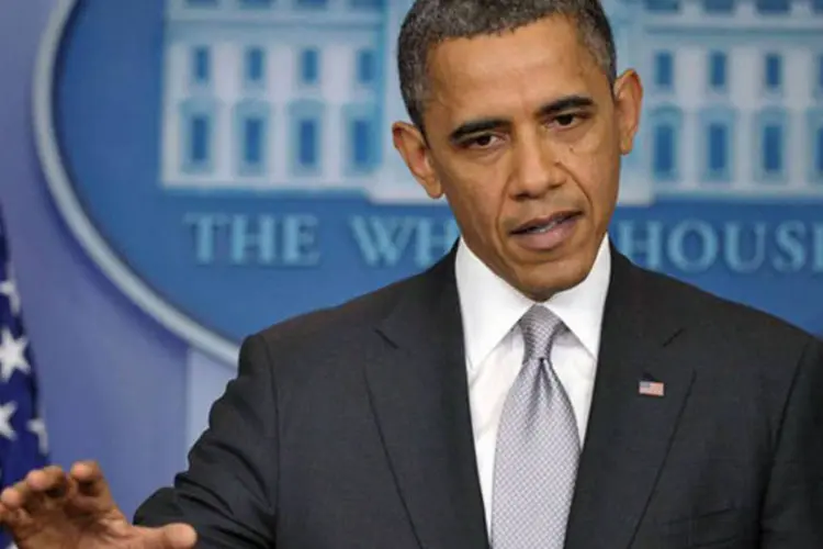 
	Obama discursa na Casa Branca: Obama tamb&eacute;m disse que republicanos e democratas diminu&iacute;ram suas diferen&ccedil;as sobre como evitar o abismo fiscal
 (©afp.com / Mandel Ngan)