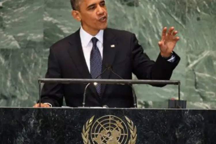 Barack Obama na Assembleia Geral da ONU: Barack Obama, prometeu na ONU fazer "todo o necessário" para evitar que Teerã obtenha a arma nuclear (©AFP/Getty Images / John Moore)