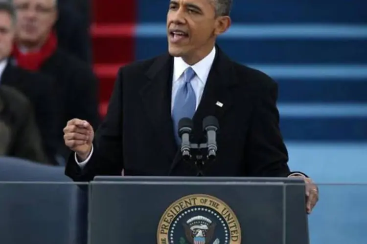 
	Barack Obama na posse: desfile &eacute; a primeira parte das celebra&ccedil;&otilde;es previstas para hoje em Washington depois da cerim&ocirc;nia p&uacute;blica de posse
 (AFP/ Justin Sullivan)