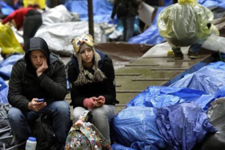 Protesto em São Paulo foi inspirado no movimento "Occupy Wall Street" de Nova York (Timothy A. Clary/AFP)
