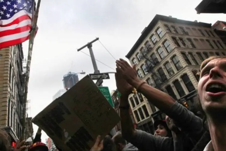 Protestos começaram no início da manhã nos arredores da Bolsa de Nova York, onde há exatos dois meses começou o movimento (Getty Images)