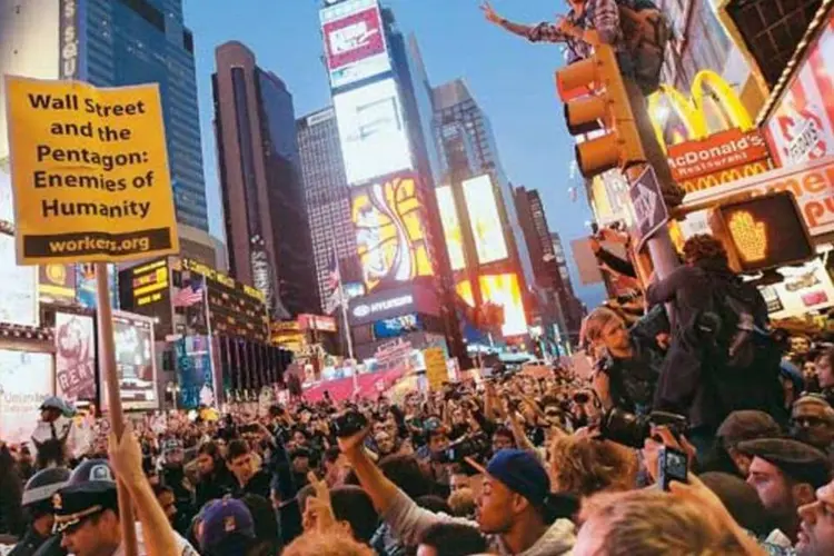 Movimento Occupy Wall Street: protesto contra o Congresso (Mario Tama/AFP)