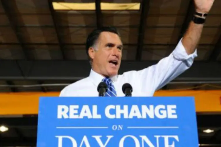 
	O candidato republicano Mitt Romney faz campanha em Etna, Ohio
 (Emmanuel Dunand/AFP)
