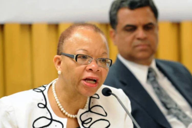 A diretora da Organização Internacional do Trabalho, Cleopatra Doumbia-Henry, durante a coletiva sobre a norma internacional sobre HIV (Wilson Dias/ABr)