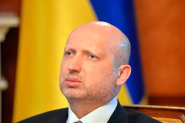 Olexander Turchynov, presidente interino da Ucrânia, critica os referendos organizados por separatistas na região leste do país
 (SERGEI SUPINSKY/AFP)
