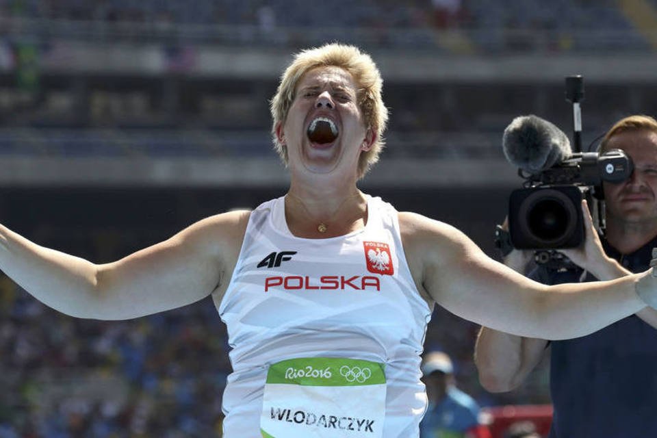 
	Anita Wlodarczyk: este foi o terceiro recorde mundial do atletismo registrado nos Jogos do Rio
 (Gonzalo Fuentes / Reuters)