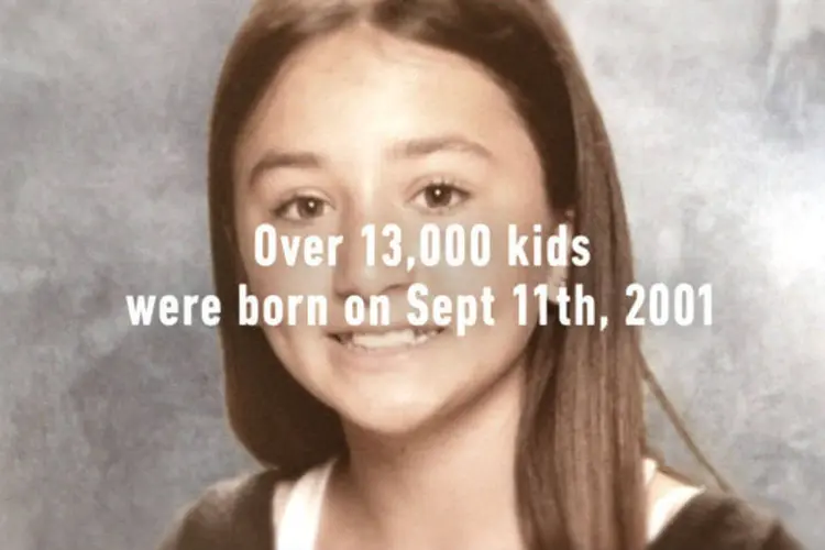 Comercial de ONG: entrevista com crianças nascidas em 11 de setembro de 2001 (Reprodução)