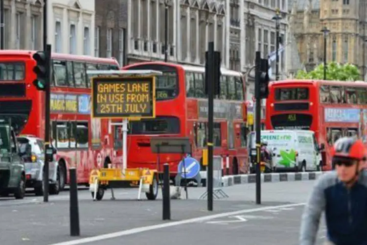 "Game lane": pista excluisva para o transporte olímpico geram caos em Londres (Miguel Medina/AFP)