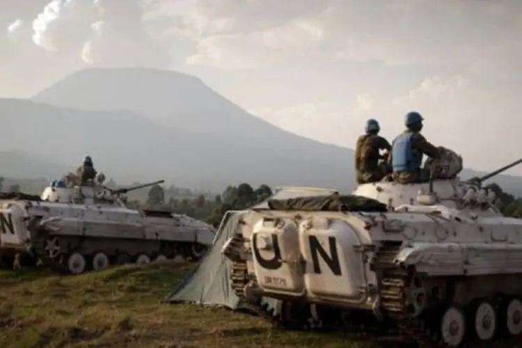 Militares da Monusco perto de Kibati
 (Michele Sibiloni/AFP)