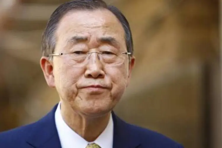 O secretário-geral da ONU, Ban Ki-moon: Ban se declarou consternado com o ataque (Haidar Hamdani/AFP)