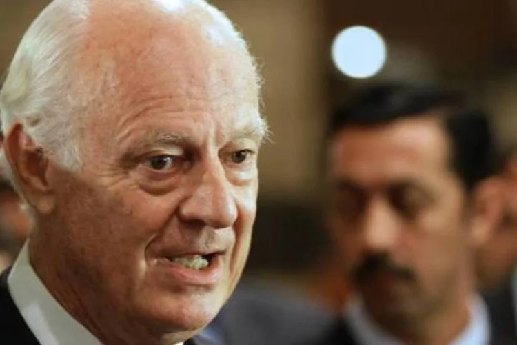 
	Enviado da ONU para a S&iacute;ria, Staffan de Mistura: ele planeja conversas individuais durante seis semanas em Genebra
 (Louai Beshara/AFP)