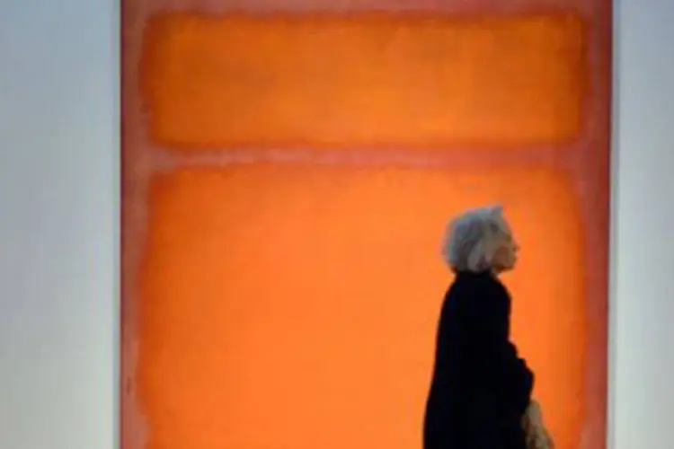 "Orange, red, yellow" na prévia do leilão de arte contemporânea da Christie's
 (AFP)