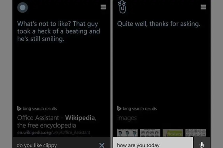 
	Cortana, assistente pessoal do Windows Phone
 (Reprodução)