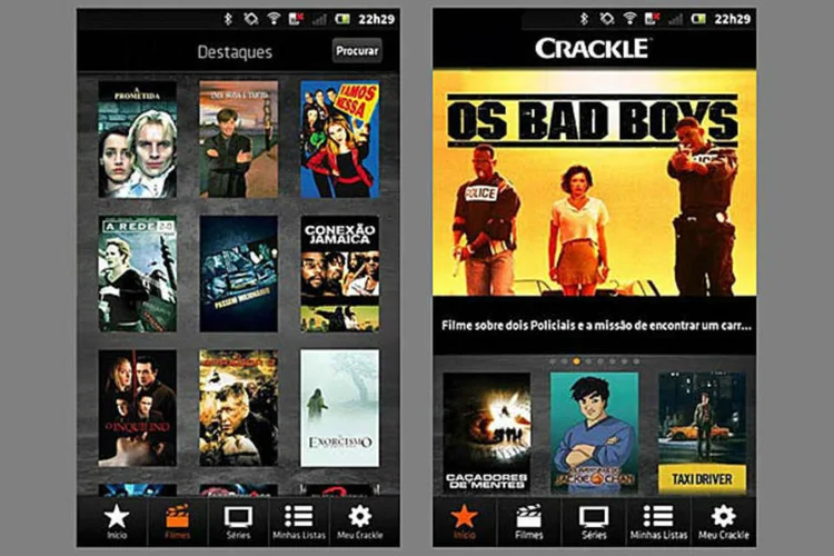 
	O Crackle pode ser acessado gratuitamente por usu&aacute;rios atrav&eacute;s dos dispositivos m&oacute;veis e computadores
 (Divulgação)