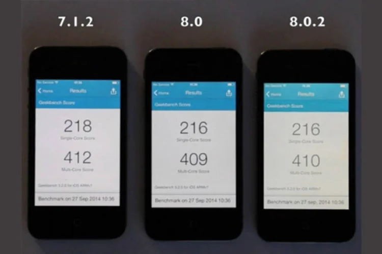 iPhone 4S: vídeo mostrou uma pequena diferença na performance do celular com o iOS 8 (Reprodução/YouTube)