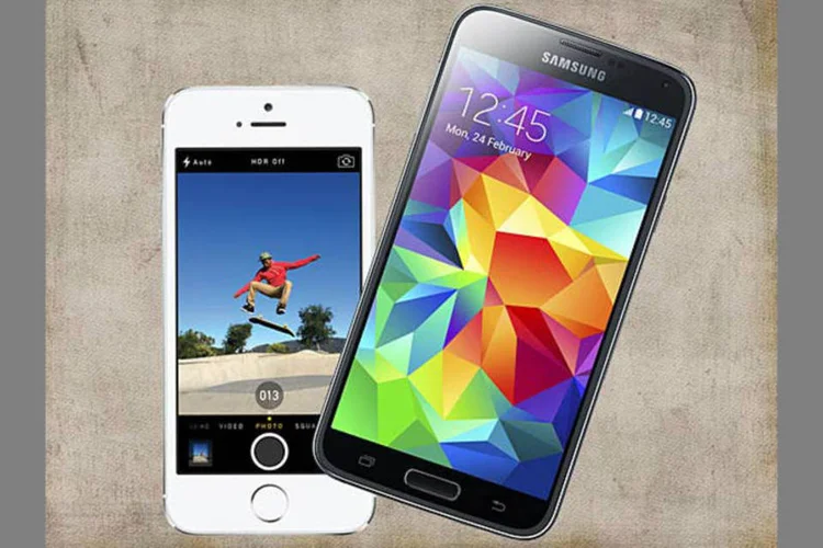 Galaxy S5 x iPhone 5s (Montagem de EXAME.com com fotos de divulgação)