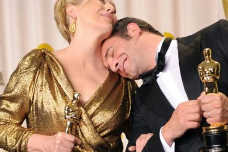 Jean Dujardin e Meryl Streep (Jason Merritt/Getty Images)