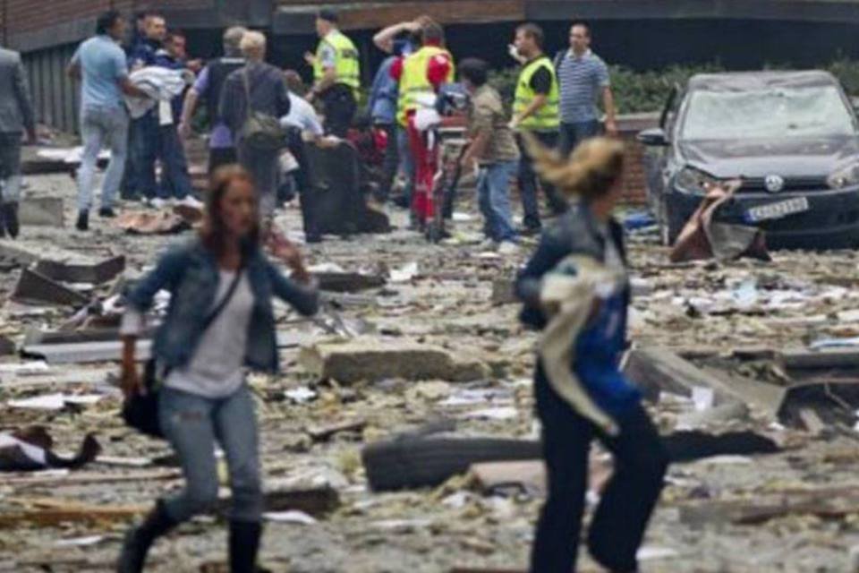 Câmera de loja gravou momento de explosão em Oslo