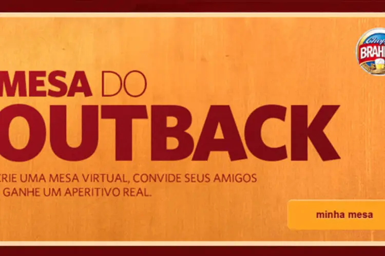 Ação do Outback: consiste em formar uma mesa virtual com os amigos e, depois, tornar o encontro real (Reprodução/Facebook)