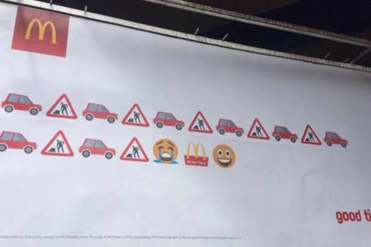 Outdoor do McDonald's no Reino Unido: motivo de piadas (Reprodução)