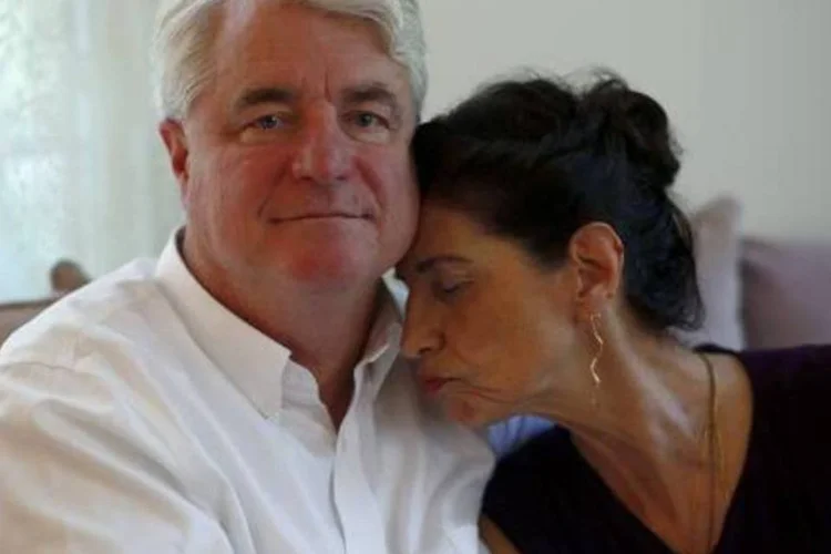 Diane and John Foley, pais do jornalista James Foley, barbaramente executado na Síria, durante uma entrevista na cidade de Rochester, no estado americano de New Hampshire (Dominick Reuter/AFP)