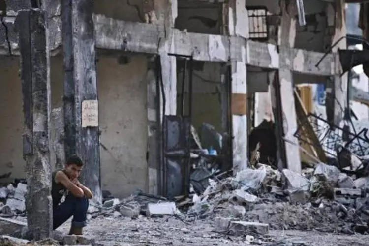 
	Destrui&ccedil;&atilde;o em Gaza: cerca de 40 mil constru&ccedil;&otilde;es foram destru&iacute;das, disse ministro
 (Roberto Schmidt/AFP)