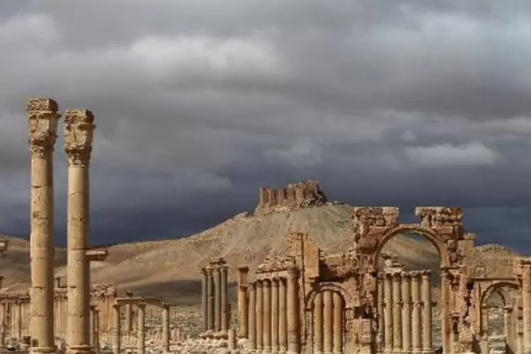 
	Cidade hist&oacute;rica s&iacute;ria de Palmyra: um soldado entrevistado pelo Ikhbariya disse que o Ex&eacute;rcito e seus aliados v&atilde;o avan&ccedil;ar para al&eacute;m de Palmyra
 (AFP / Joseph Eid)