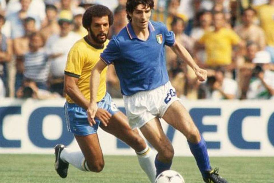 Paolo Rossi, carrasco do Brasil na Copa de 82: jogador italiano marcou três gols que eliminaram o Brasil (Getty Images)