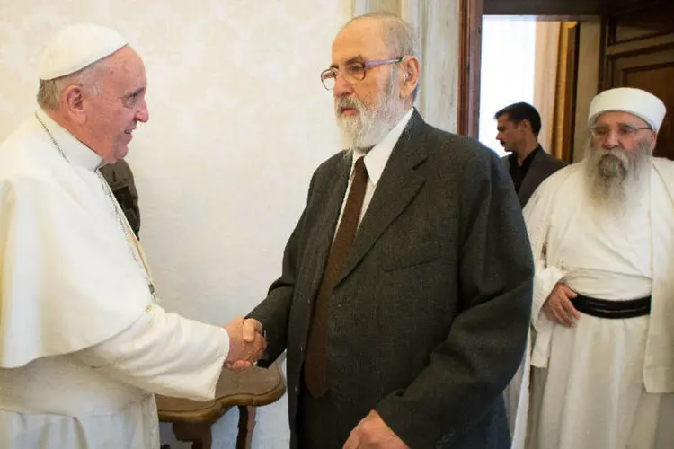Papa Francisco e Tahsin Said Ali: encontro durou cerca de 30 minutos (Osservatore Romano/Reuters)