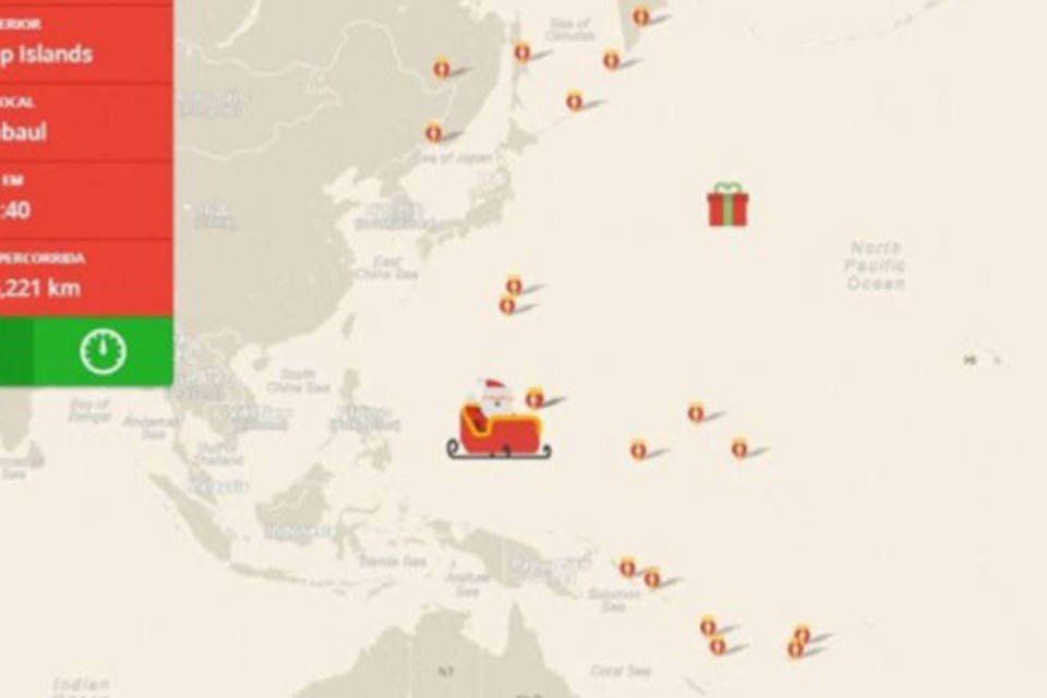 Google Maps segue Papai Noel em tempo real