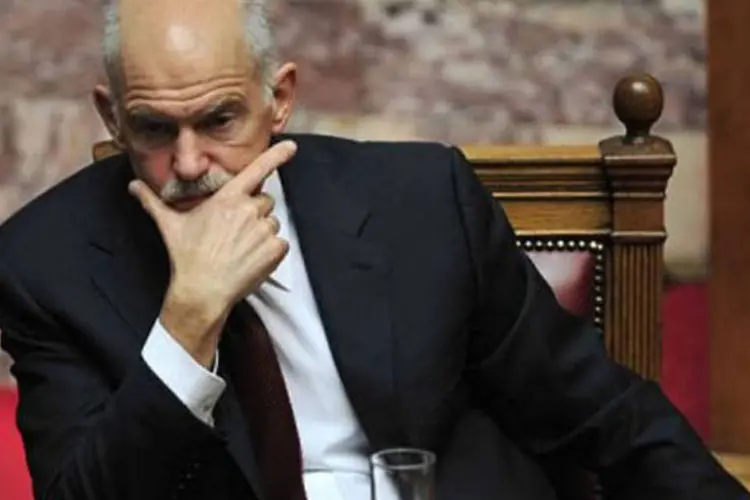George Papandreou, primeiro-ministro grego: sem resgate, país daria o calote em julho (Louisa Gouliamaki/AFP)