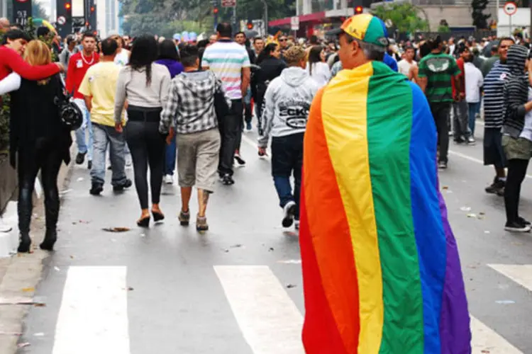 A bandeira do orgulho gay foi o símbolo mais visto durante o evento (Beraldo Leal/flickr)