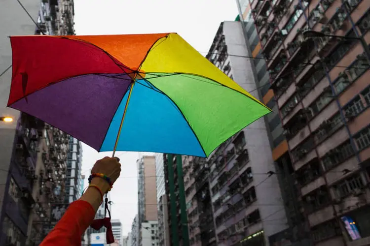 Parada Gay: chuva não desanimou os participantes em Hong Kong (Reuters)