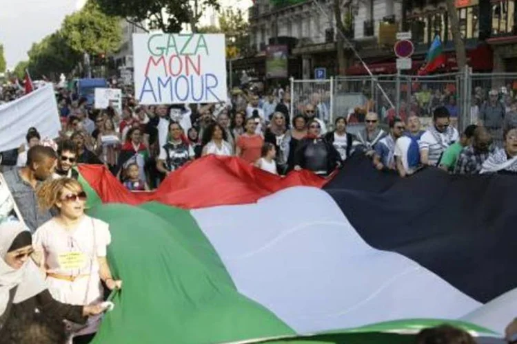 Manifestação em Paris de apoio a Gaza: carta foi enviada de Israel (Kenzo Tribouillard/AFP)