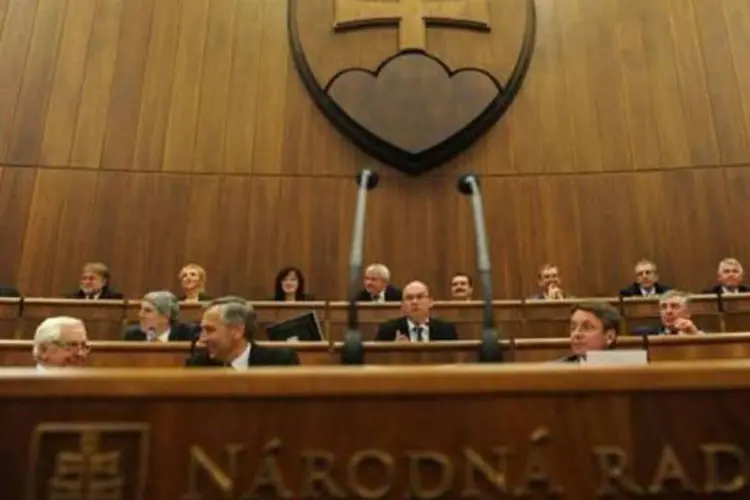 Parlamento eslovaco: aumento do fundo foi rejeitado em sessão (Samuel Kubani/AFP)