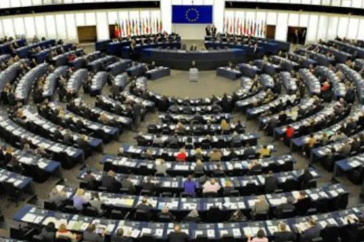 Parlamento Europeu: votação sobre texto final de regulação ficou para outro dia (Patrick Hertzog/AFP)