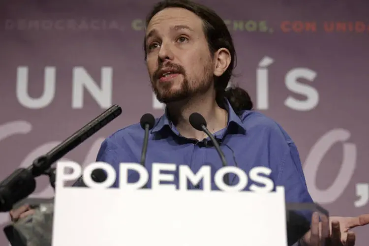 
	Partido Podemos: as conversas que os socialistas mantiveram com os liberais dos Ciudadanos e com Podemos acabaram sem acordo
 (Andrea Comas / Reuters)