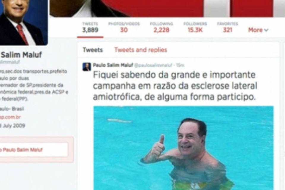 Paulo Maluf: post do político paulista já tem mais de 470 retuítes (Reprodução/Twitter/@paulosalimmaluf)