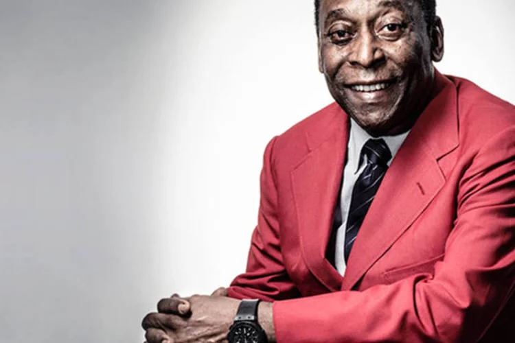 Pelé, principal garoto-propaganda da copa: o Rei lucra, Edson não fala sobre o assunto (Germano Lüders/EXAME)