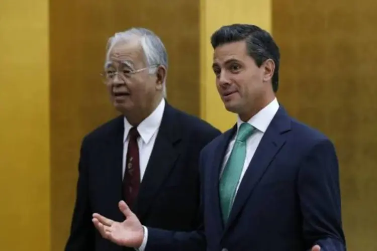 Peña Nieto durante encontro com empresários em Tóquio (Reuters)