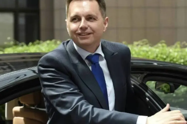 O ministro das Finanças da Eslováquia, Peter Kazimir: "O Eurogrupo está unido em sua decisão de esperar o resultado do referendo na Grécia antes de mais negociações" (John Thys/AFP)